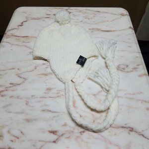a.n.a A New Approach Ivory Knit Hat with Braids
